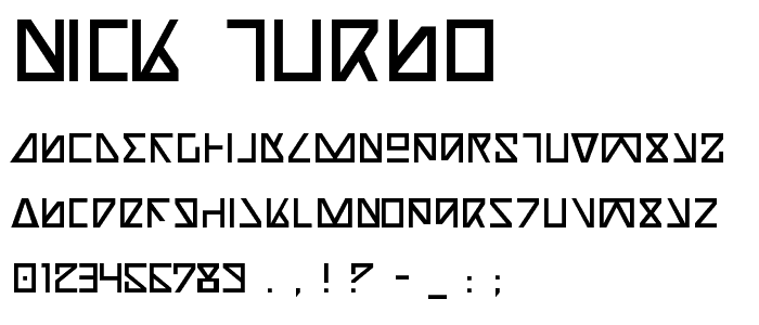Nick Turbo font